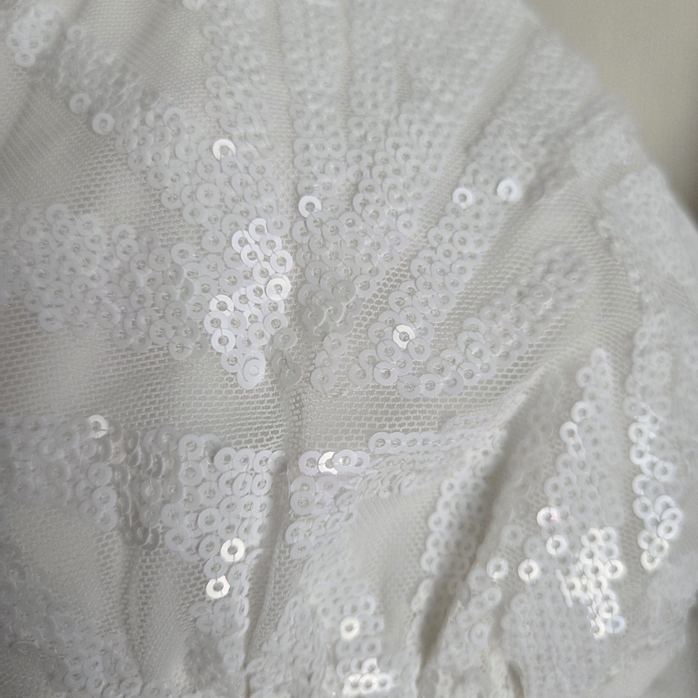 NEW Lulu's White Sequin Square Neck Mini Dress - Picture 7 of 8